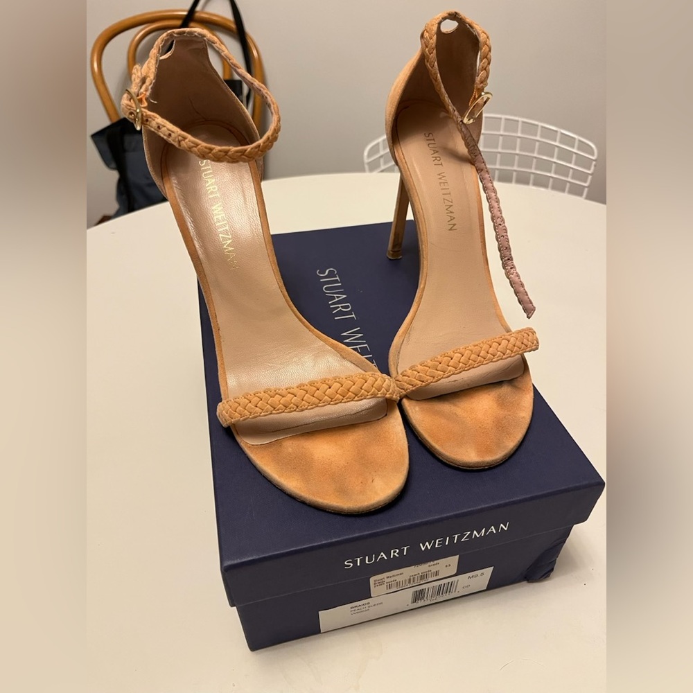 Stuart Weitzman Heels | Suede braided strap | size 9.5